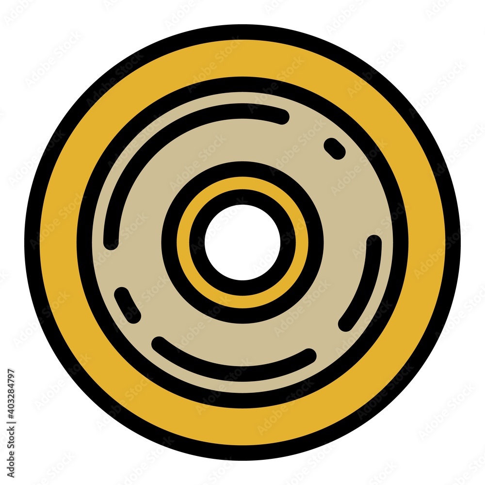 Plastic skateboard wheel icon. Outline plastic skateboard wheel vector icon for web design isolated on white background