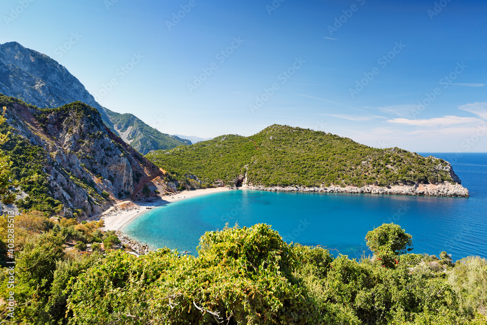 The beach Tsilaros in Evia, Greece
