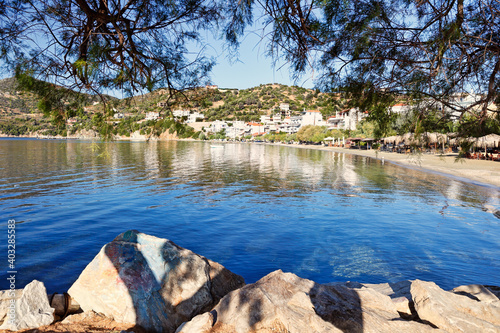 The beach Agioi Apostoloi Petries in Evia, Greece photo