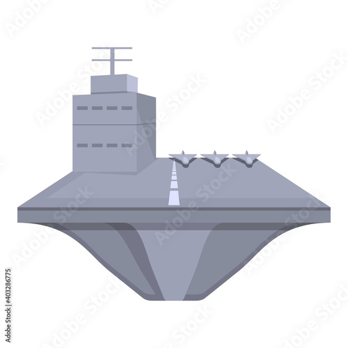Aircraft carrier power icon. Cartoon of aircraft carrier power vector icon for web design isolated on white background