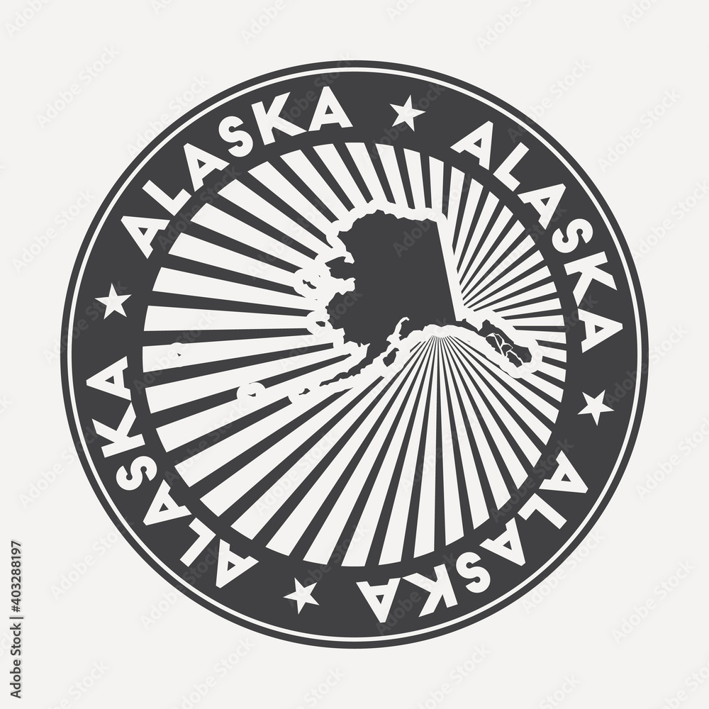 Fototapeta Hampton i Marynistyczny Alaska round logo. Vintage travel ...