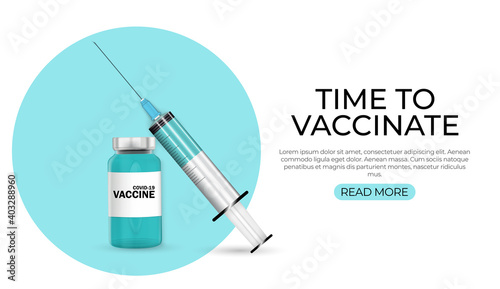 Time to vaccinate 2021 concept.Coronavirus vaccination concept. Vector Illustration EPS10