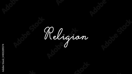 Religion Animated Appearance Ripple Effect White Color Cursive Text  