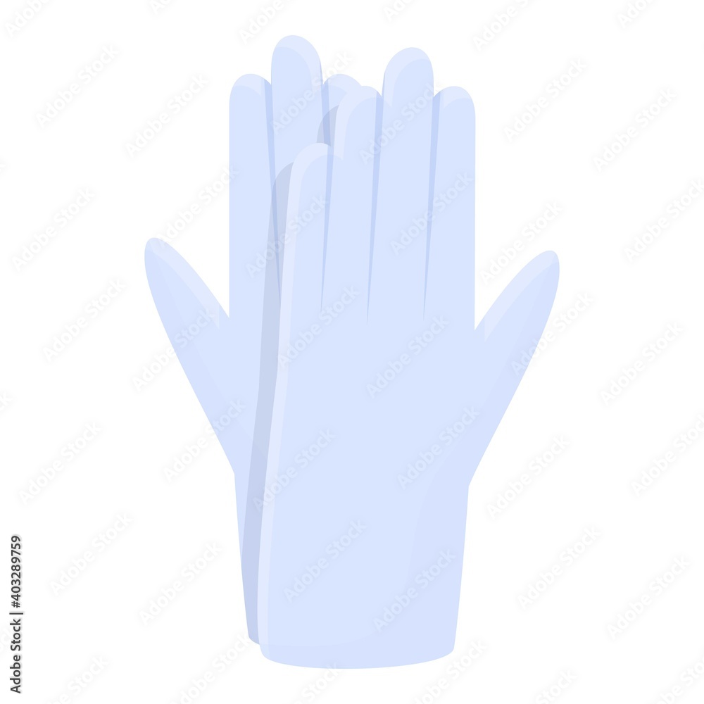 Obraz premium Transparent medical gloves icon. Cartoon of transparent medical gloves vector icon for web design isolated on white background