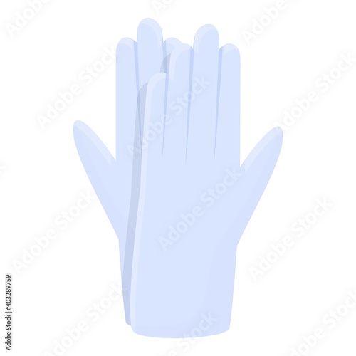 Transparent medical gloves icon. Cartoon of transparent medical gloves vector icon for web design isolated on white background
