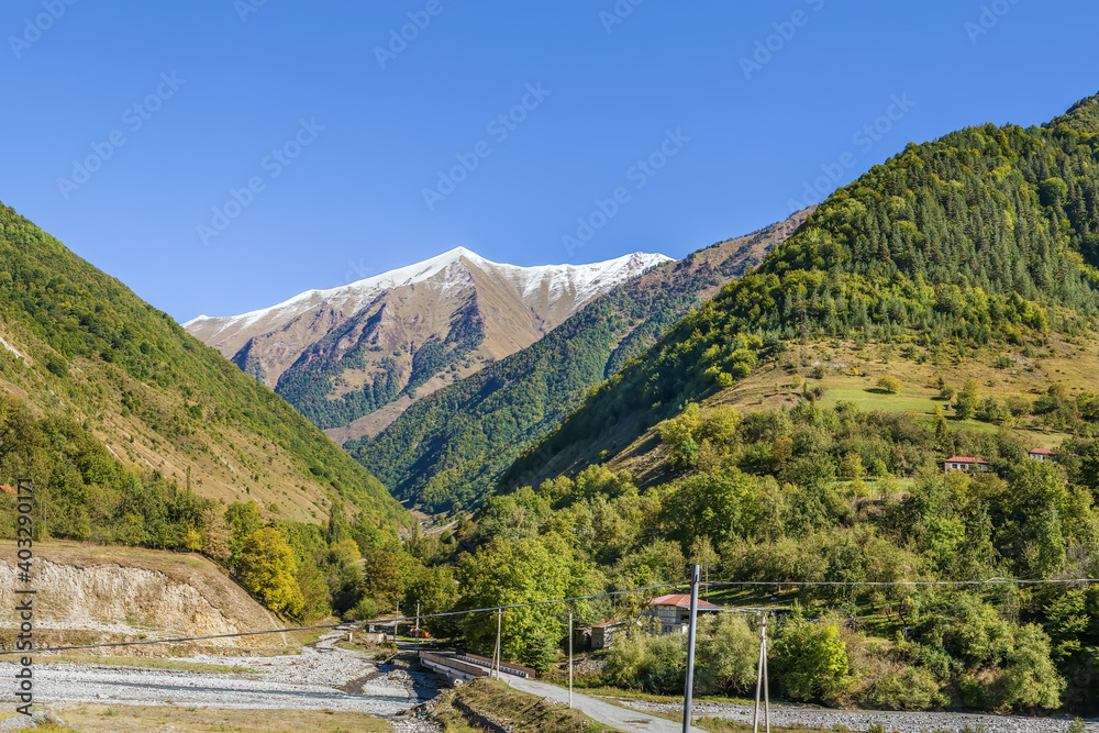 Landscape with mountains in Georgia