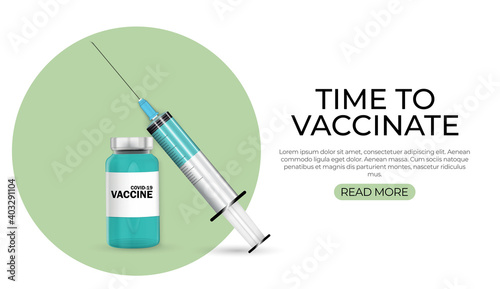 Time to vaccinate 2021 concept.Coronavirus vaccination concept. Vector Illustration EPS10