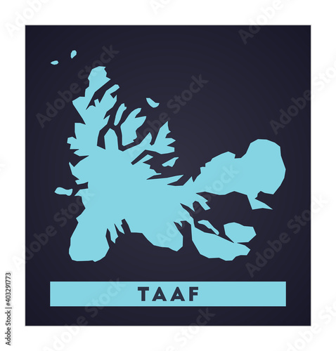 TAAF map. Country poster with regions. Shape of TAAF with country name. Elegant vector illustration. photo