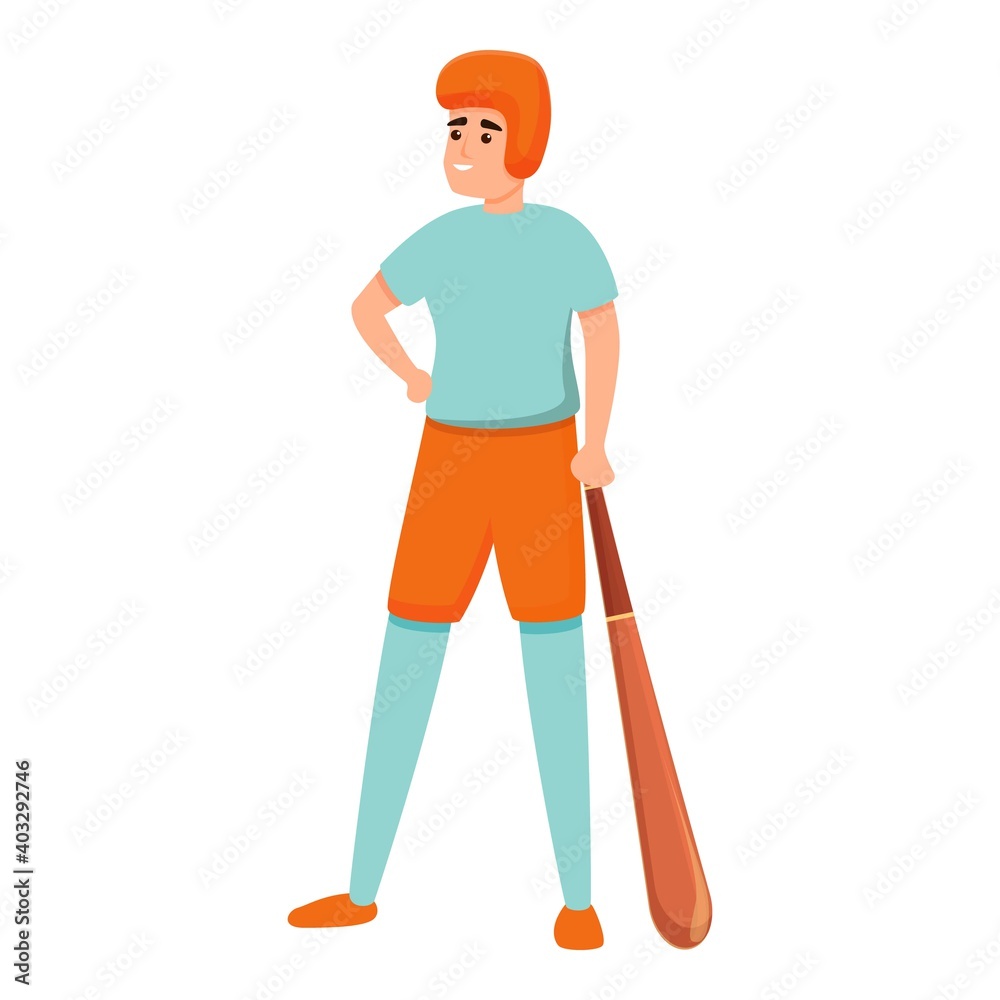 Baseball player equipment icon. Cartoon of baseball player equipment vector icon for web design isolated on white background