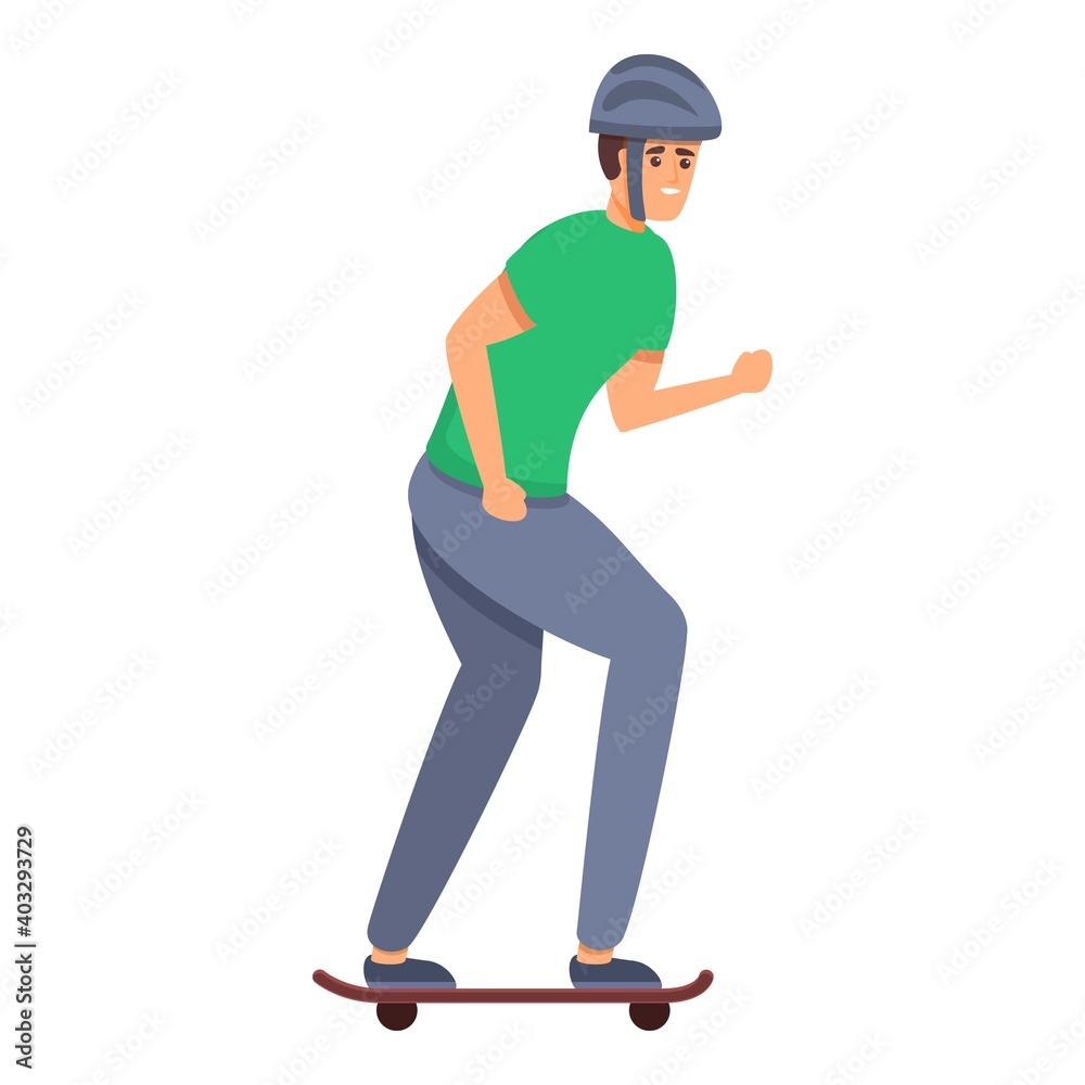 Skateboarding extreme protection icon. Cartoon of skateboarding extreme protection vector icon for web design isolated on white background