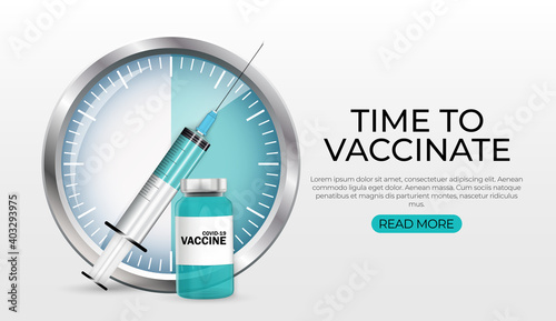 Time to vaccinate 2021 concept.Coronavirus vaccination concept. Vector Illustration EPS10