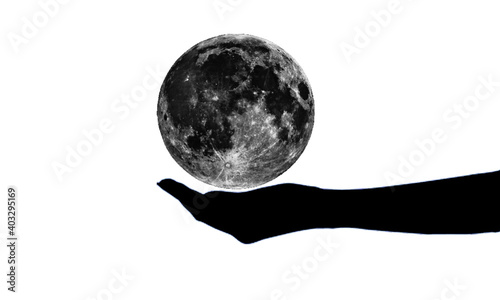 hand holding the moon