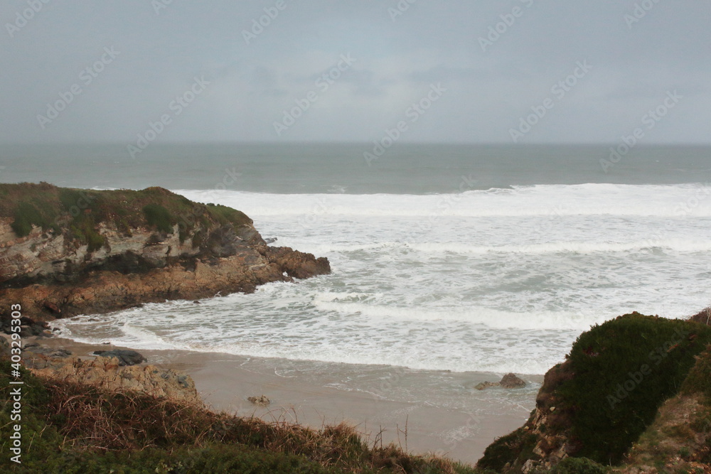 Cyclone Bella at Cathedrals Beach in Galician Coast Cyclone Bella at Cathedrals Beach in Galician Coast