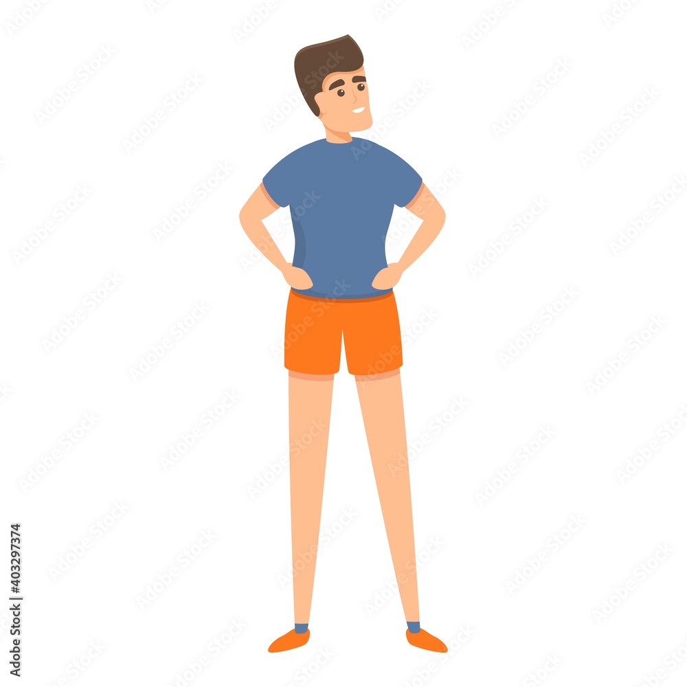 Boy school gym icon. Cartoon of boy school gym vector icon for web design isolated on white background