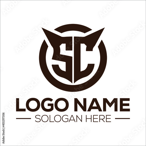 Simple, Creative and Clean SC Circle logo Design for Print, Digital, Banner, Icon, print T-Shirts, and Other Marketing Material Purpose  
