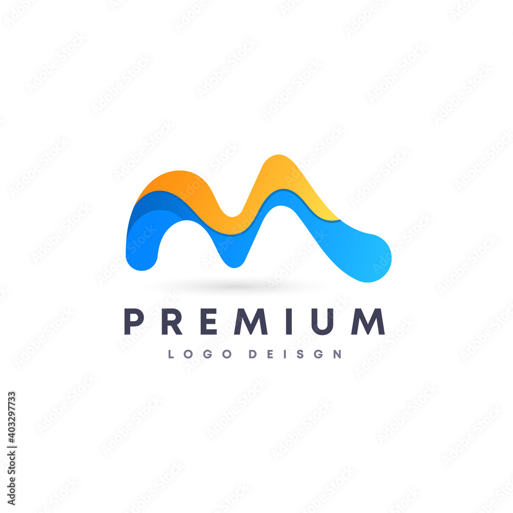 Colorful attractive gradient style initial Letter M vector logo design symbol for your brand and company