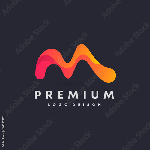 Colorful attractive gradient style initial Letter M vector logo design symbol for your brand and company