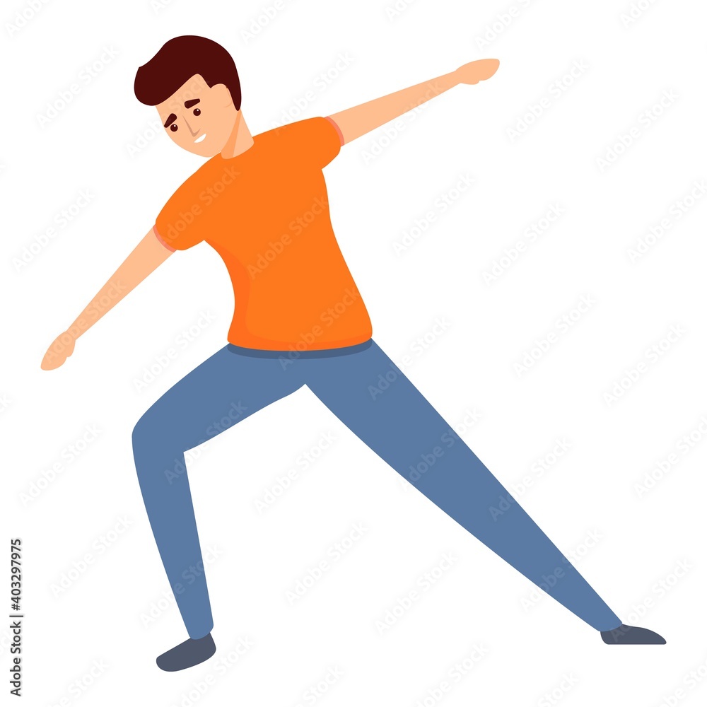 Gym boy exercise icon. Cartoon of gym boy exercise vector icon for web design isolated on white background Gym boy exercise icon. Cartoon of gym boy exercise vector icon for web design isolated on white background