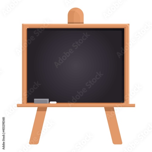 Black chalkboard icon. Cartoon of black chalkboard vector icon for web design isolated on white background