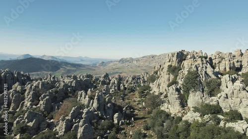 Aerial view of Torcal de Antequera, south of Spain