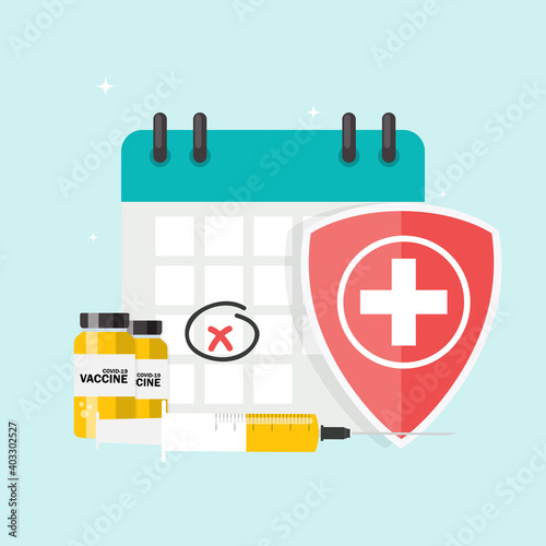 Time to vaccinate 2021 concept.Coronavirus vaccination concept. Vector Illustration eps10