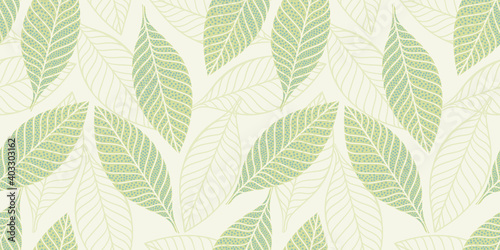 Artistic seamless pattern with abstract leaves. Modern design for paper, cover, fabric, interior decor and other.