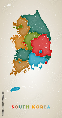 World map poster. Gnomonic butterfly projection. Vintage world shape with grunge texture. Modern vector illustration.