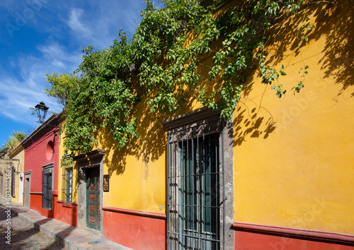 Mexico, Colorful buildings and streets of San Miguel de Allende in historic city center. © eskystudio