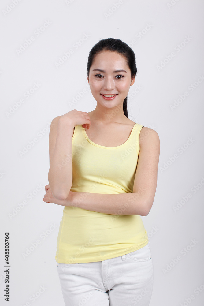 A young beauty lady portrait wearing tracksuit A young beauty lady portrait wearing tracksuit