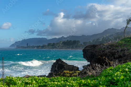 La'ie Beach Park  Hawaii Cliffs