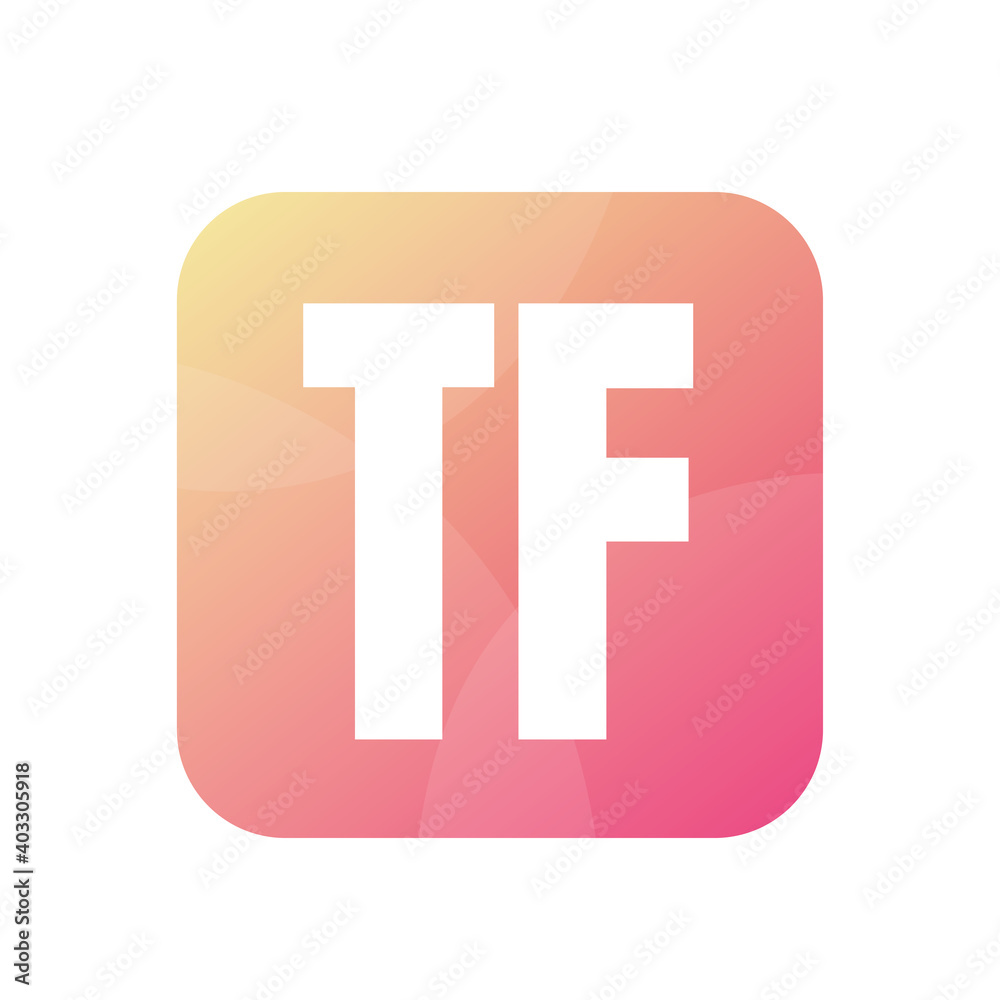 Fototapeta premium TF Letter Logo Design With Simple style