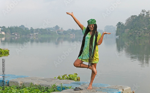 relax yoga morning at the river