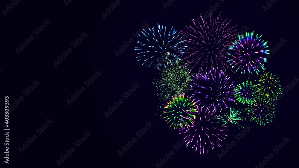 Fireworks background with copy space.  Happy New Year concept