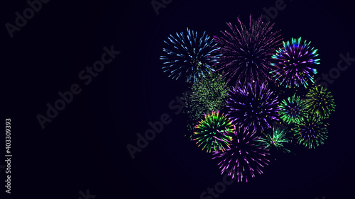 Fireworks background with copy space.  Happy New Year concept