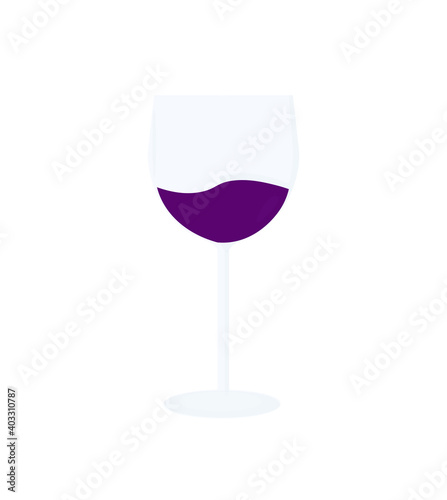 Isolated Glass of Red Wine on White Background.

