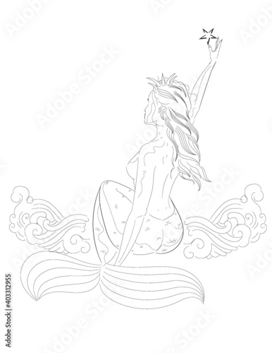 Sirena de espalda