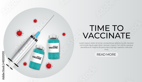Time to vaccinate 2021 concept.Coronavirus vaccination concept. Vector Illustration EPS10