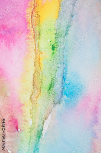 Pretty Vibrant Rainbow Watercolour Paint Patterns for Background © squeebcreative