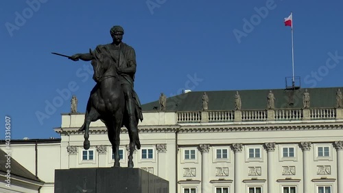 Monument of Jozef Poniatowski at the Presidential Palace in Warsaw. photo