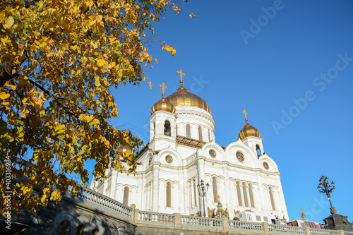 MOSCOW, RUSSIA - October 10, 2018: View of Cathedral of Christ the Saviour in the city center