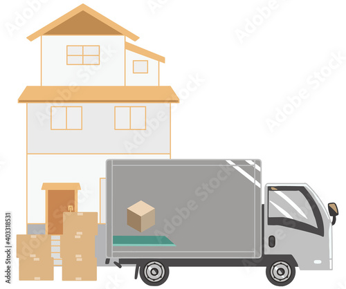 引っ越し　荷物　3階建て(線無し)