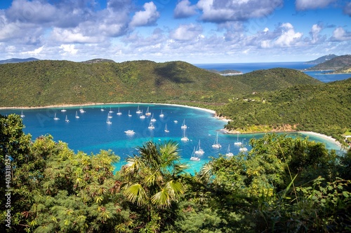 St. John USVI looking down from the Great House ruins onto Maho Beach