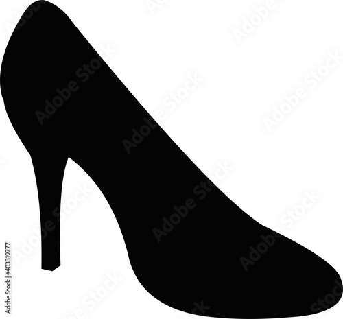 Vector illustration of silhouette of shoes with heels