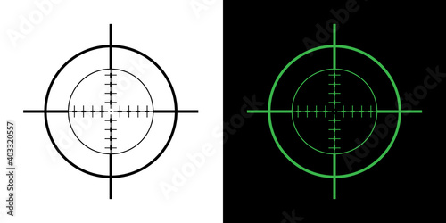 Wallpaper Mural Gun Sight Crosshairs Bullseye Isolated Vector Illustration in Black and Green