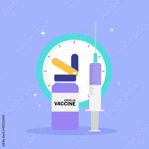 Time to vaccinate 2021 concept.Coronavirus vaccination concept. Vector Illustration EPS10