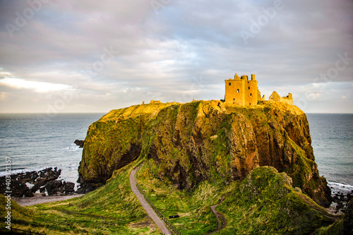 The famous Dunnottar Castle in Scotland, Great Britain, Europe photo
