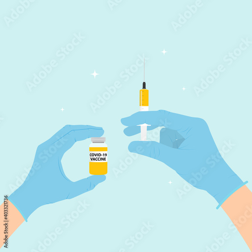 Time to vaccinate 2021 concept.Coronavirus vaccination concept. Vector Illustration eps10