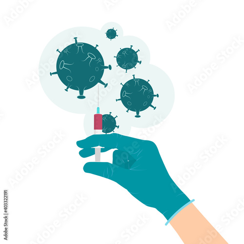 Time to vaccinate 2021 concept.Coronavirus vaccination concept. Vector Illustration eps10