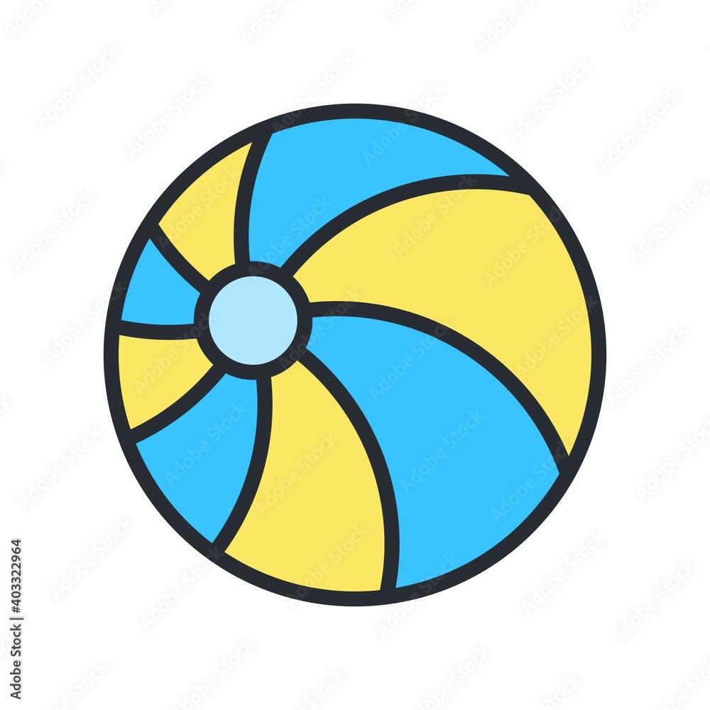Beach ball, vector icon. Summer beach play concept. Beach ball, vector icon. Summer beach play concept.