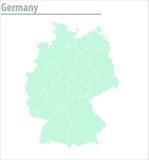 Germany map illustration vector detailed Germany map with states